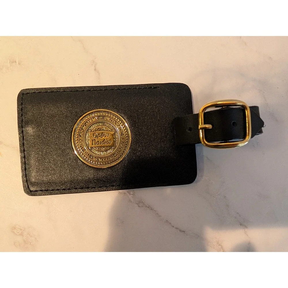 AAOS American Academy of Orthopaedic Surgeons Black Luggage Tag Gold Seal